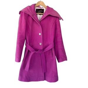Coach Angora Wool Peacoat Fuschia Pink Size XS-Women